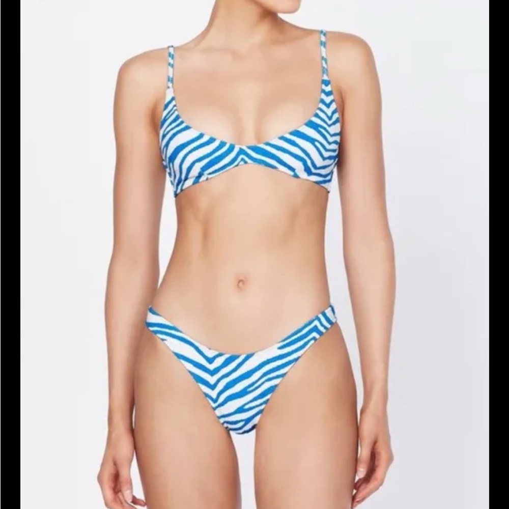 Triangl Blue Zebra Print Bikini Set